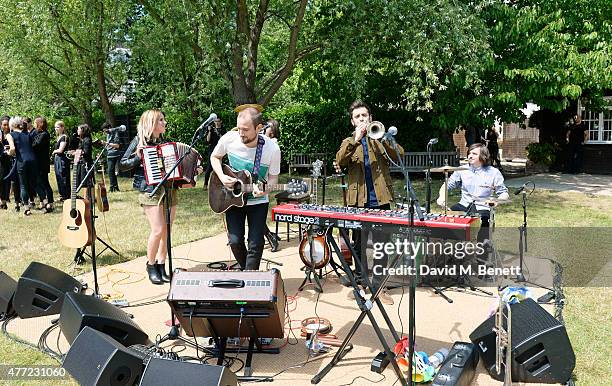 General view of the atmosphere at the Burberry Menswear Spring/Summer 2016 show at Kensington Gardens on June 15, 2015 in London, England.