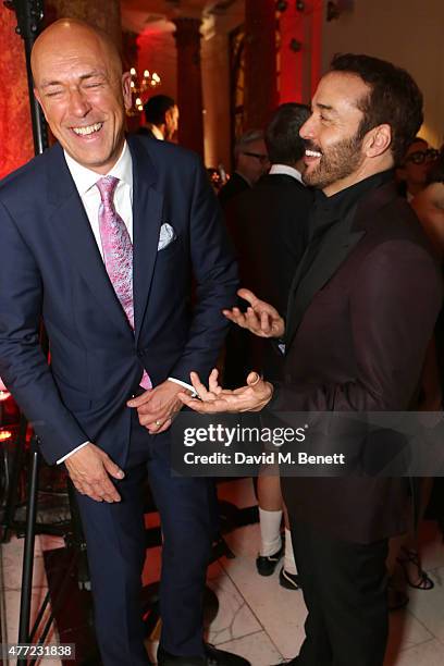 Dylan Jones and Jeremy Piven attend Dsquared2's 20th anniversary celebration at Canada House, co-hosted by GQ at Canadian Embassy on June 13, 2015 in...
