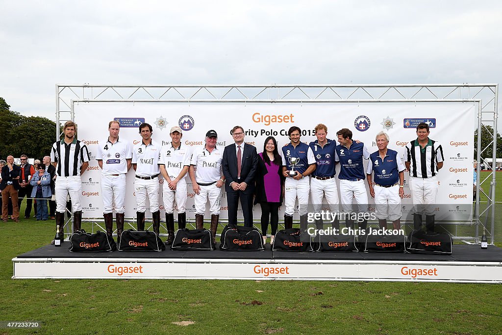 The Duke Of Cambridge And Prince Harry Play In Gigaset Charity Polo Match