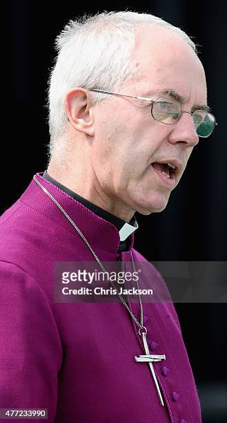 Archbishop of Canterbury Justin Welby gives a speech at a Magna Carta 800th Anniversary Commemoration Event on June 15, 2015 in Runnymede, United...