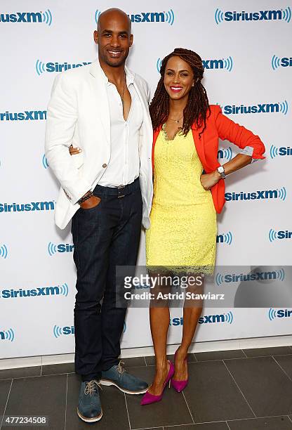 Actors Boris Kodjoe and Nicole Ari Parker visit the SiriusXM Studios on June 15, 2015 in New York City.