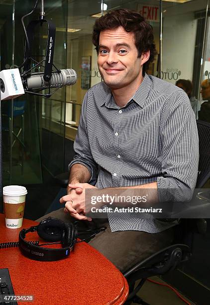 Actor Bill Hader visits 'The Morning Jolt with Larry Flick' on SiriusXM OutQ at the SiriusXM Studios on June 15, 2015 in New York City.