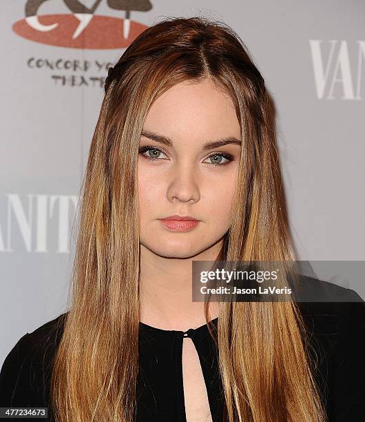 Actress Liana Liberato attends the Vanity Fair Campaign Young Hollywood party at No Vacancy on February 25, 2014 in Los Angeles, California.