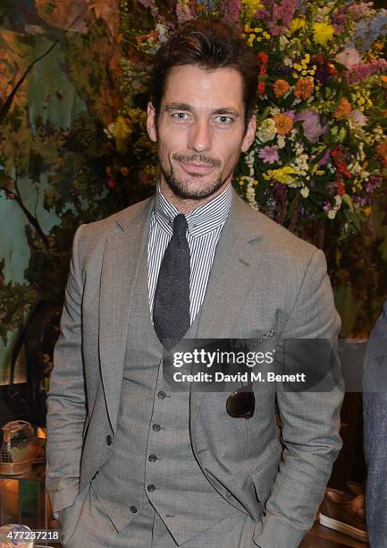 David Gandy attends the LATHBRIDGE by Patrick Cox presentation and official launch during London Collections Men SS16 at Sketch on June 15, 2015 in...