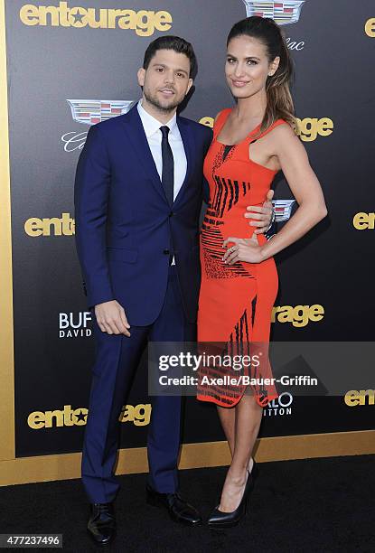Actors Jerry Ferrara and Breanne Racano arrive at the Los Angeles premiere of 'Entourage' at Regency Village Theatre on June 1, 2015 in Westwood,...
