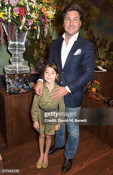 Giorgio Veroni and daughter Violet attends the LATHBRIDGE by Patrick Cox presentation and official launch during London Collections Men SS16 at...