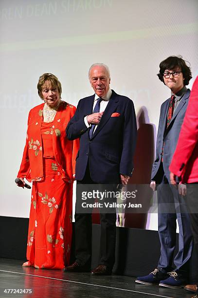 Shirley MacLaine, Christopher Plummer and Jared Gilman attend "Elsa and Fred" premiere at Miami International Film Festival at Gusman Center for the...