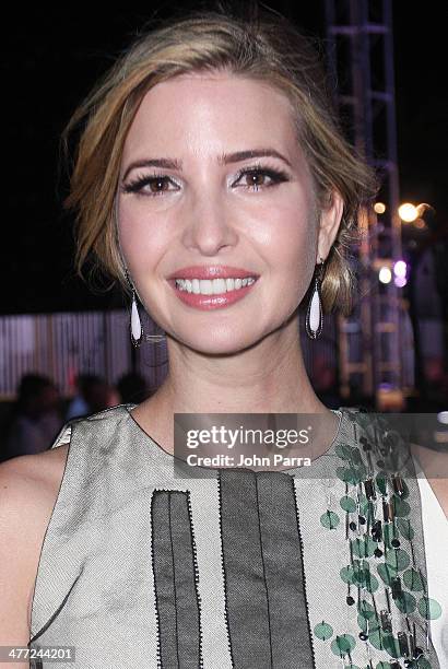 Ivanka Trump attend the Carolina Herrera Fashion Show with GREY GOOSE Vodka at the Cadillac Championship at Trump National Doral on March 7, 2014 in...