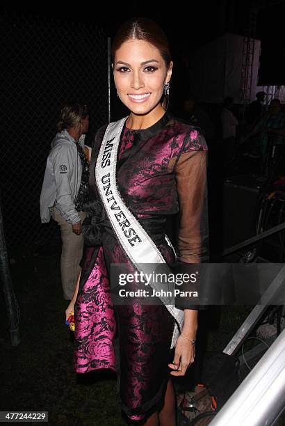 Miss Universe 2013 Gabriela Isler attends the Carolina Herrera Fashion Show with GREY GOOSE Vodka at the Cadillac Championship at Trump National...