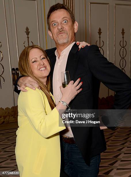 Matthew Wright and wife Amelia attend the book launch of Richard Desmond's 'The Real Deal' at Claridge's on June 15, 2015 in London, England.