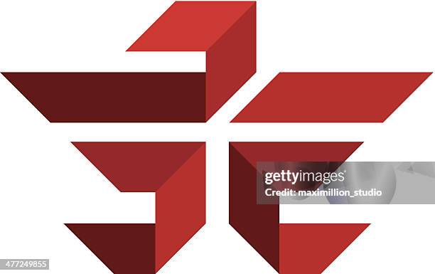red eagle cross flying logo illustration - web designer logo stock illustrations