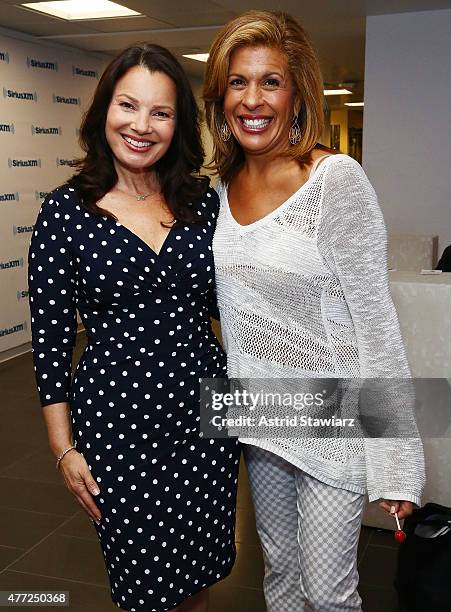 Fran Drescher and Hoda Kotb visit the SiriusXM Studios on June 15, 2015 in New York City.