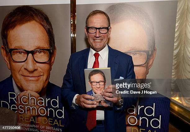 Author Richard Desmond presents his book 'The Real Deal' at Claridge's on June 15, 2015 in London, England.