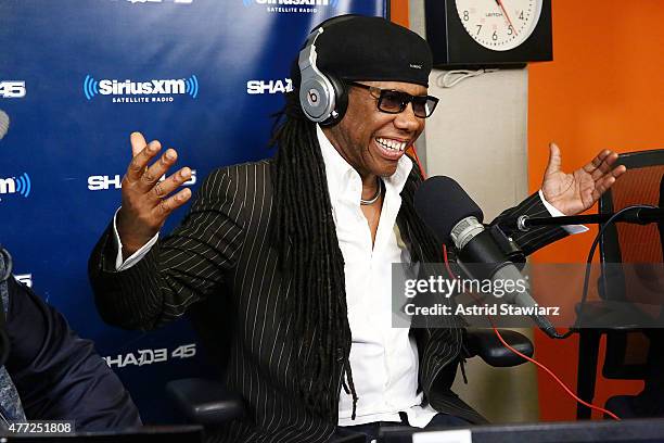 Musician Nile Rodgers visits 'Sway in the Morning' with Sway Calloway on Eminem's Shade 45 the SiriusXM Studios on June 15, 2015 in New York City.