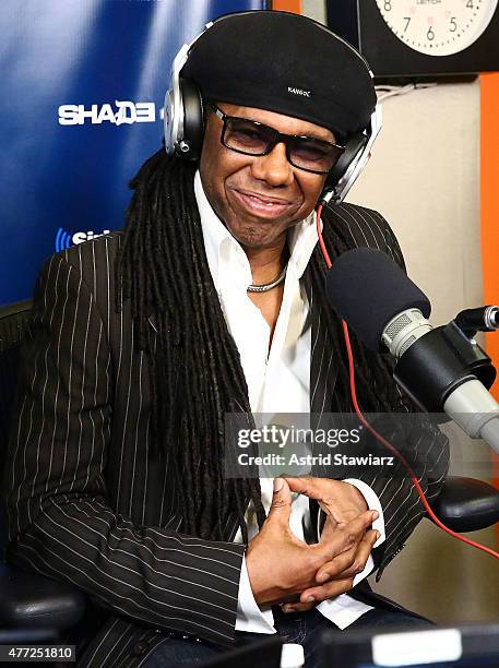 Musician Nile Rodgers visits 'Sway in the Morning' with Sway Calloway on Eminem's Shade 45 the SiriusXM Studios on June 15, 2015 in New York City.