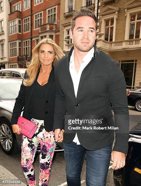 Katie Price and Kieran Hayler attending the Richard Desmond book launch party at the Claridges hotel ballroom on June 15, 2015 in London, England.