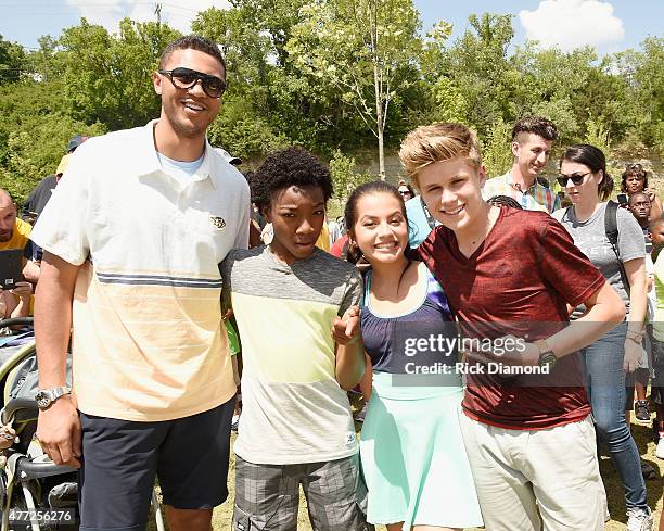 Seth Jones, Jaheem Toombs, Isabela Moner and Owen Joyner attend Nickelodeon's "100 Things To Do Before High School" And The Nashville Predators...