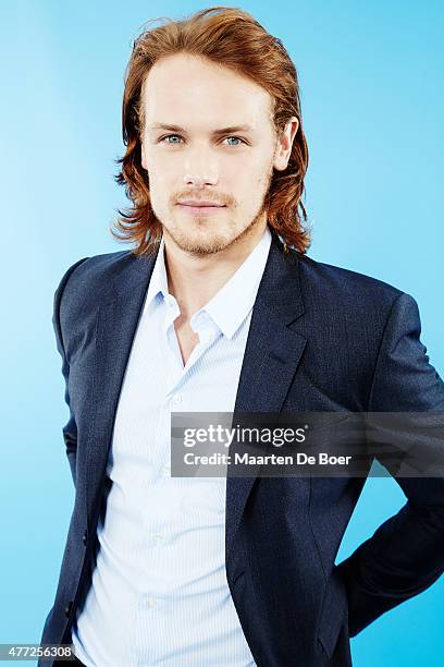 Actor Sam Heughan from 'Outlander' poses for a portrait at the TV Guide portrait studio at San Diego Comic Con for TV Guide Magazine on July 24, 2014...