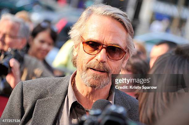 Jeremy Irons attends the 'Une famille a louer' Premiere during the 4th Champs Elysees Film Festival at Publicis Cinemas on June 15, 2015 in Paris,...