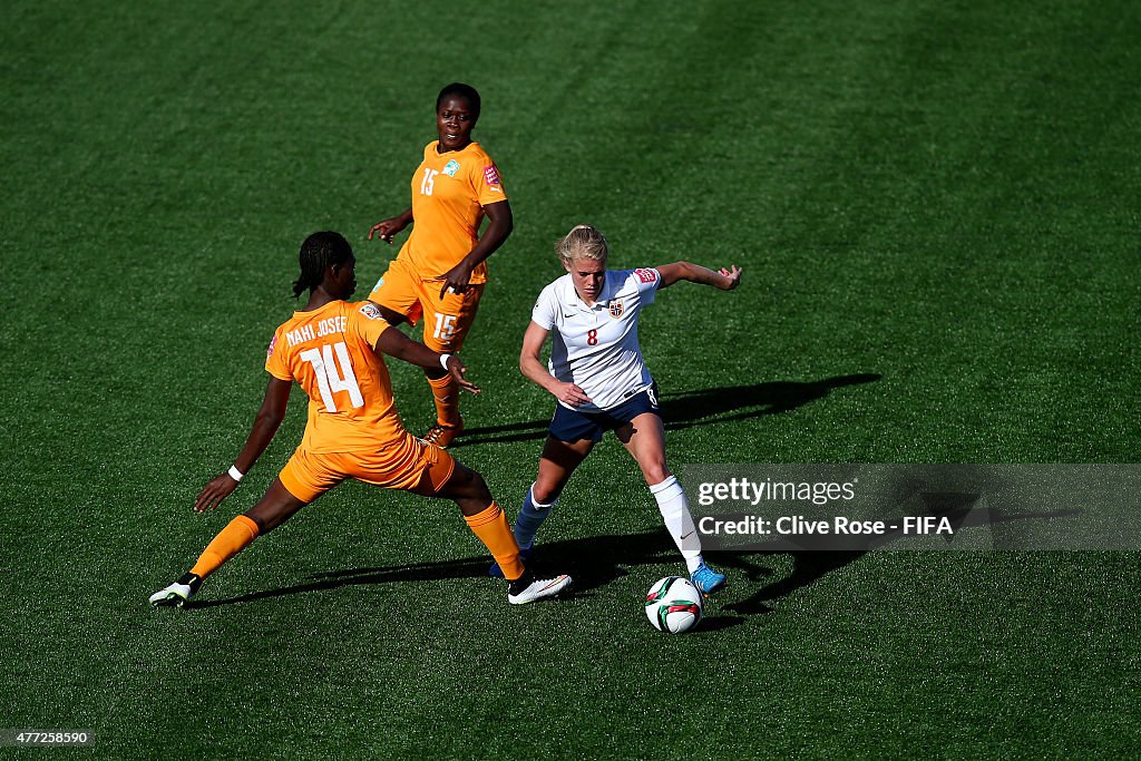 Cote D'Ivoire v Norway: Group B - FIFA Women's World Cup 2015