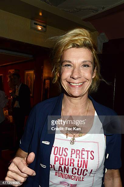Frigide Barjot from 'La Manif Pour Tous' attends the Nouvelle Eve Glamour Party' At Cabaret Nouvelle Eve on March 7, 2014 in Paris, France.