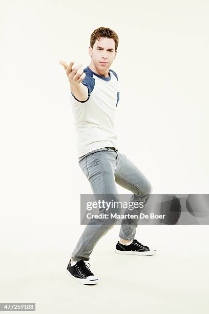 Actor Jordan Gavaris from 'Orphan Black' poses for a portrait at the TV Guide portrait studio at San Diego Comic Con for TV Guide Magazine on July...