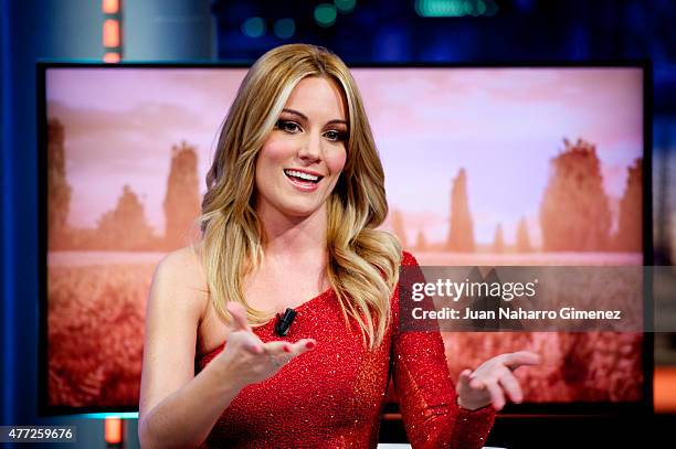 Spanish singer Edurne attends 'El Hormiguero' Tv show at Vertice Studio on June 15, 2015 in Madrid, Spain.