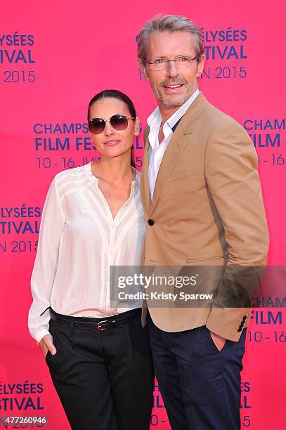 Virginie Ledoyen and Lambert Wilson attend the 'Une famille a louer' Premiere during the 4th Champs Elysees Film Festival at Publicis Cinemas on June...