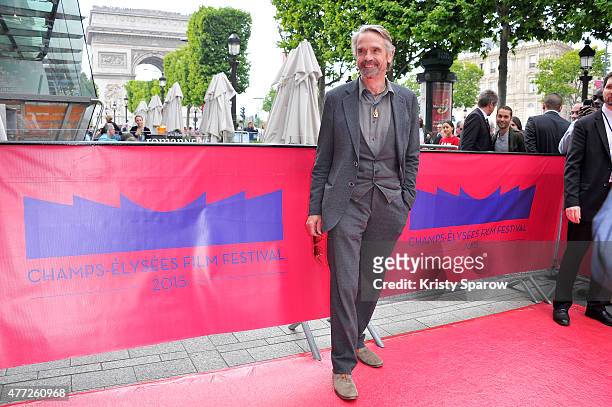 Jeremy Irons poses before his Masterclass during the 4th Champs Elysees Film Festival at Cinema Publicis on June 15, 2015 in Paris, France.
