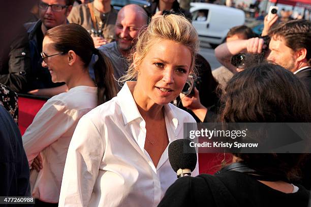 Virginie Efira arrives to the 'Une famille a louer' Premiere during the 4th Champs Elysees Film Festival at Publicis Cinemas on June 15, 2015 in...