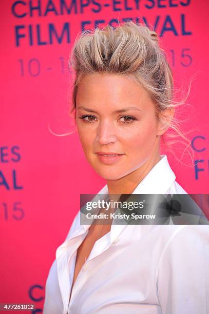 Virginie Efira attends the 'Une famille a louer' Premiere during the 4th Champs Elysees Film Festival at Publicis Cinemas on June 15, 2015 in Paris,...