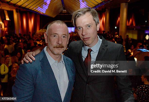 Adrian Clark and Martin Robinson attend the ShortList and House of Fraser London Collections: Men closing night party 2015 at Quaglino's on June 15,...