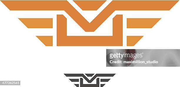 speed mail wings professional and fast delivery vector logo design - aircraft wing stock illustrations