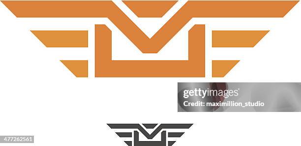 speed mail wings professional and fast delivery vector logo design - animal wing stock illustrations