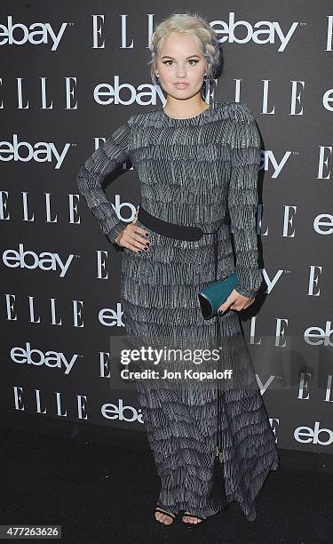 Actress Debby Ryan arrives at the 6th Annual ELLE Women In Music Celebration Presented by eBay at Boulevard3 on May 20, 2015 in Hollywood, California.