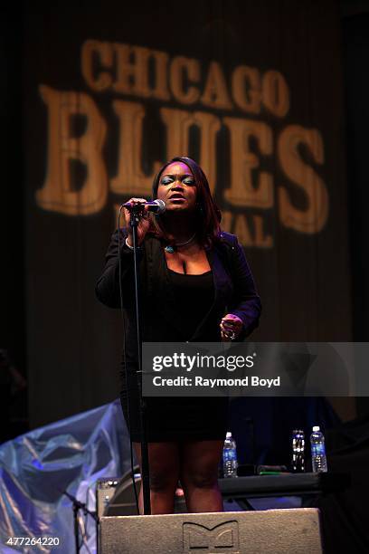 Singer Shemekia Copeland performs at the Petrillo Music Shell during the 32nd Annual Chicago Blues Festival on June 13, 2015 in Chicago, Illinois.