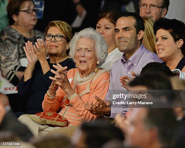 Columba Bush, Barbara Bush and George P. Bush as Former Florida Governor Jeb Bush announces his candidacy for the 2016 Republican Presidential...