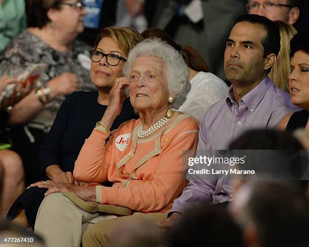 Columba Bush, Barbara Bush and George P. Bush as Former Florida Governor Jeb Bush announces his candidacy for the 2016 Republican Presidential...