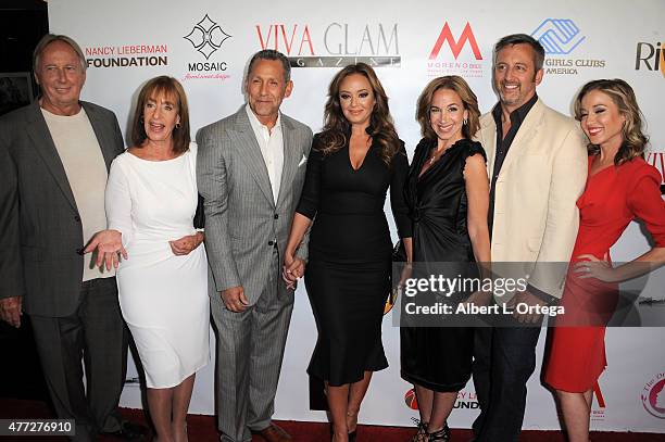 Actress Leah Remini and family arrive for the Viva Glam Issue Launch Party Hosted by cover girl Leah Remini held at Riviera 31 on June 2, 2015 in...