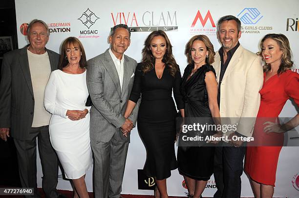 Actress Leah Remini and family arrive for the Viva Glam Issue Launch Party Hosted by cover girl Leah Remini held at Riviera 31 on June 2, 2015 in...