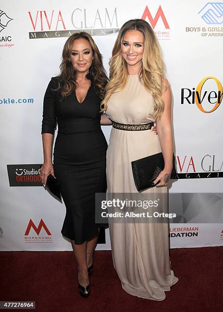 Actress Leah Remini and Viva Glam Editor and Chief Katarina Van Derham arrive for the Viva Glam Issue Launch Party Hosted by cover girl Leah Remini...