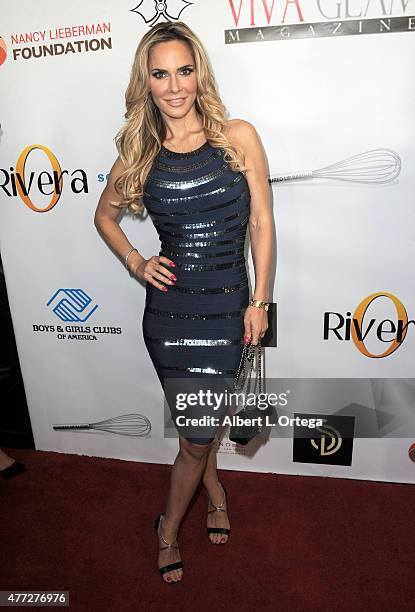 Model Simona Fusco arrives for the Viva Glam Issue Launch Party Hosted by cover girl Leah Remini held at Riviera 31 on June 2, 2015 in Beverly Hills,...