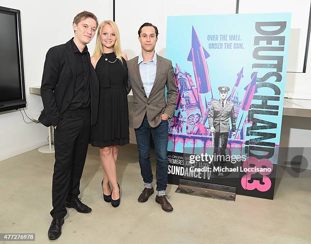 Actors Jonas Nay, Sonja Gerhardt and Ludwig Trepte attend the NY premiere of SundanceTV's "Deutschland 83" on June 15, 2015 in New York City.