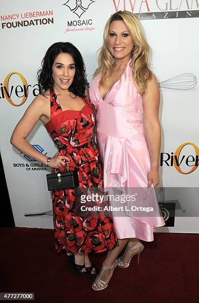 Actresses Christina DeRosa and Michelle Romano arrive for the Viva Glam Issue Launch Party Hosted by cover girl Leah Remini held at Riviera 31 on...