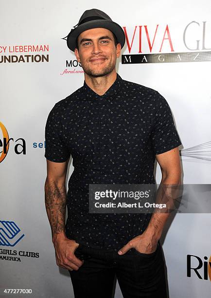 Actor Cheyenne Jackson arrives for the Viva Glam Issue Launch Party Hosted by cover girl Leah Remini held at Riviera 31 on June 2, 2015 in Beverly...