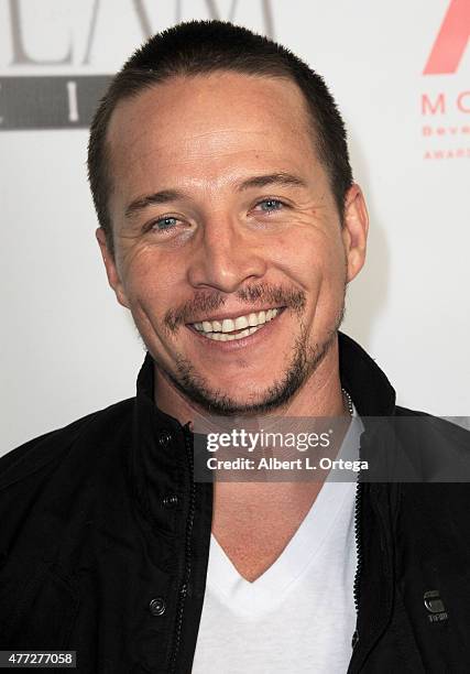 Actor Travis Aaron Wade arrives for the Viva Glam Issue Launch Party Hosted by cover girl Leah Remini held at Riviera 31 on June 2, 2015 in Beverly...