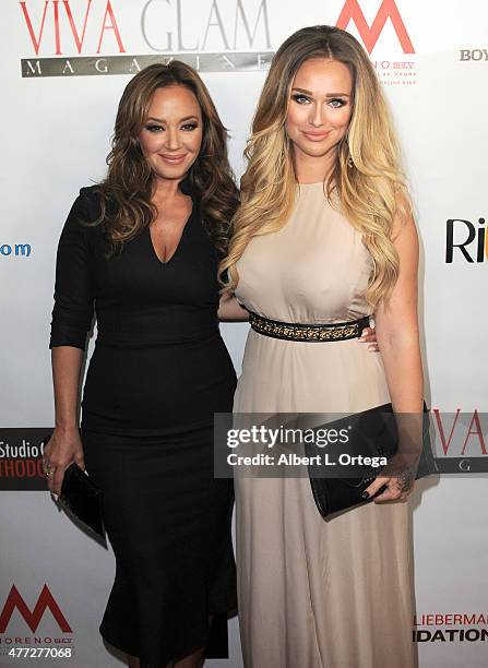 Actress Leah Remini and Viva Glam Editor and Chief Katarina Van Derham arrive for the Viva Glam Issue Launch Party Hosted by cover girl Leah Remini...