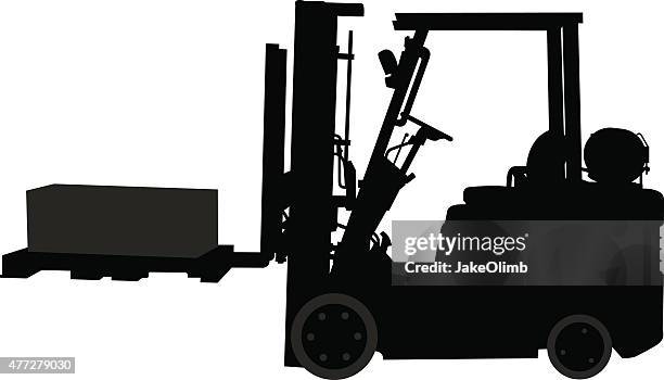 forklift silhouette - hydraulic platform stock illustrations