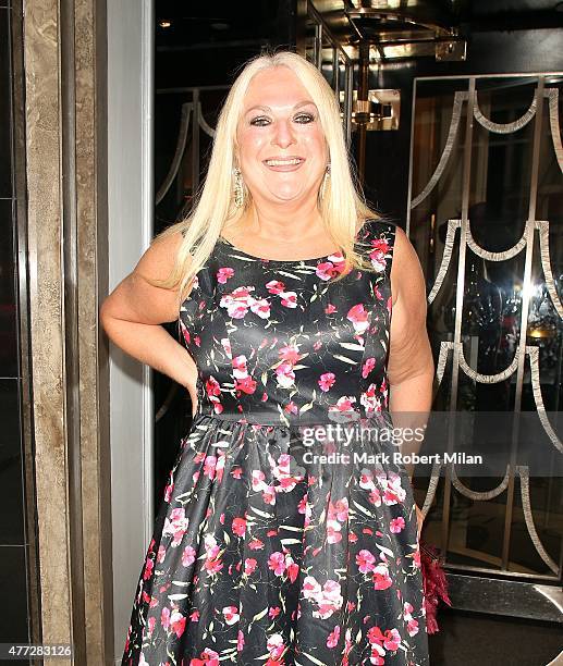 Vanessa Feltz attends the Richard Desmond book launch party at the Claridges hotel ballroom on June 15, 2015 in London, England.