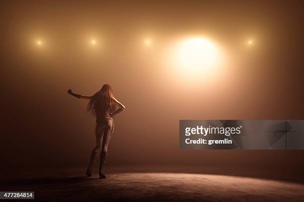 female singer on the stage - scenstrålkastare bildbanksfoton och bilder